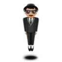 Person in Suit Levitating: Medium-Light Skin Tone