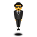 Man in Business Suit Levitating