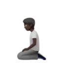 Person Kneeling: Dark Skin Tone
