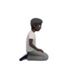 Person Kneeling Facing Right: Dark Skin Tone
