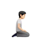 Person Kneeling Facing Right: Light Skin Tone