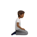 Person Kneeling Facing Right: Medium-Dark Skin Tone