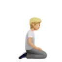 Person Kneeling Facing Right: Medium-Light Skin Tone
