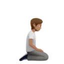 Person Kneeling Facing Right: Medium Skin Tone