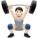 Person Lifting Weights: Light Skin Tone
