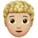 Person: Medium-Light Skin Tone, Curly Hair