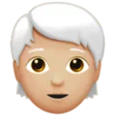 Person: Medium-Light Skin Tone, White Hair