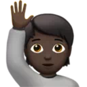 Person Raising Hand: Dark Skin Tone