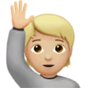 Person Raising Hand: Medium-Light Skin Tone