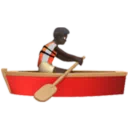 Person Rowing Boat: Dark Skin Tone