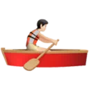 Person Rowing Boat: Light Skin Tone