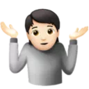 Person Shrugging: Light Skin Tone