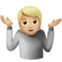 Person Shrugging: Medium-Light Skin Tone