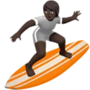 Person Surfing: Dark Skin Tone