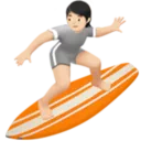 Person Surfing: Light Skin Tone