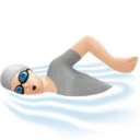 Person Swimming: Light Skin Tone