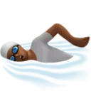 Person Swimming: Medium-Dark Skin Tone