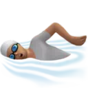 Person Swimming: Medium Skin Tone