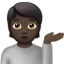 Person Tipping Hand: Dark Skin Tone