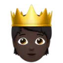 Person with Crown: Dark Skin Tone
