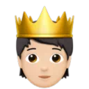 Person with Crown: Light Skin Tone