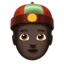 Person with Skullcap: Dark Skin Tone