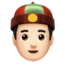 Person with Skullcap: Light Skin Tone