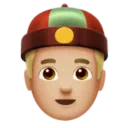 Person with Skullcap: Medium-Light Skin Tone