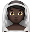 Person with Veil: Dark Skin Tone