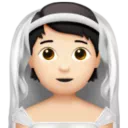 Person with Veil: Light Skin Tone