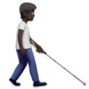 Person with White Cane Facing Right: Dark Skin Tone