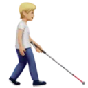 Person with White Cane Facing Right: Medium-Light Skin Tone