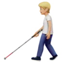 Person with White Cane: Medium-Light Skin Tone