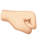 오른쪽을 향한 주먹: 밝은 피부 톤