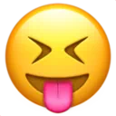 혀로 얼굴을 찡그리는 얼굴