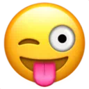 혀로 윙크하는 얼굴