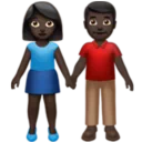 Woman and Man Holding Hands: Dark Skin Tone