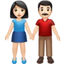 Woman and Man Holding Hands: Light Skin Tone
