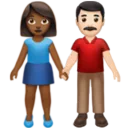 Woman and Man Holding Hands: Medium-Dark Skin Tone, Light Skin Tone