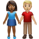 Woman and Man Holding Hands: Medium-Dark Skin Tone, Medium-Light Skin Tone
