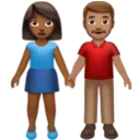 Woman and Man Holding Hands: Medium-Dark Skin Tone, Medium Skin Tone