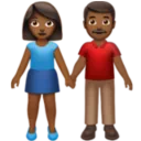 Woman and Man Holding Hands: Medium-Dark Skin Tone