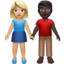 Woman and Man Holding Hands: Medium-Light Skin Tone, Dark Skin Tone