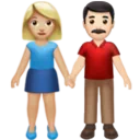 Woman and Man Holding Hands: Medium-Light Skin Tone, Light Skin Tone