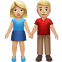 Woman and Man Holding Hands: Medium-Light Skin Tone