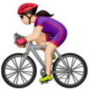 Woman Biking: Light Skin Tone