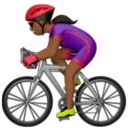 Woman Biking: Medium-Dark Skin Tone