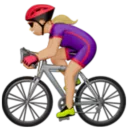 Woman Biking: Medium-Light Skin Tone