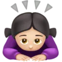 Woman Bowing: Light Skin Tone