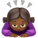 Woman Bowing: Medium-Dark Skin Tone